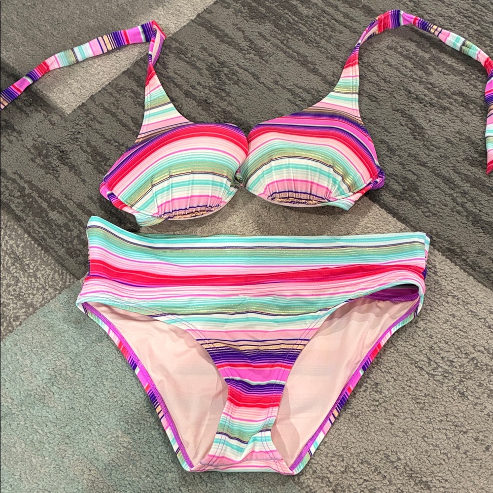 Victoria's Secret Multicolor Striped Bikini